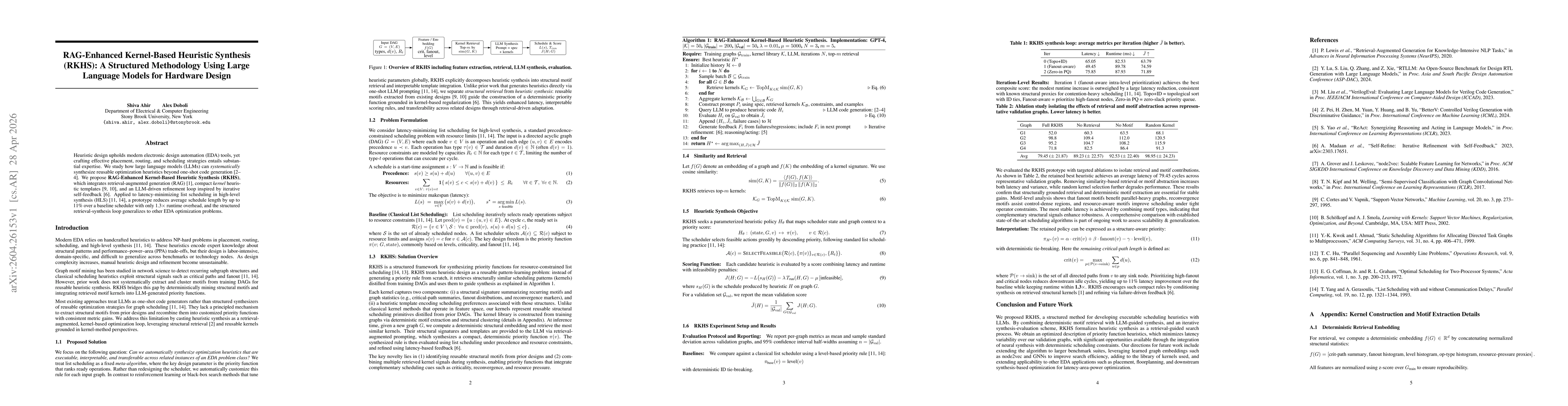 Thumbnail for RAG-Enhanced Kernel-Based Heuristic Synthesis (RKHS): A Structured Methodology Using Large Language Models for Hardware Design