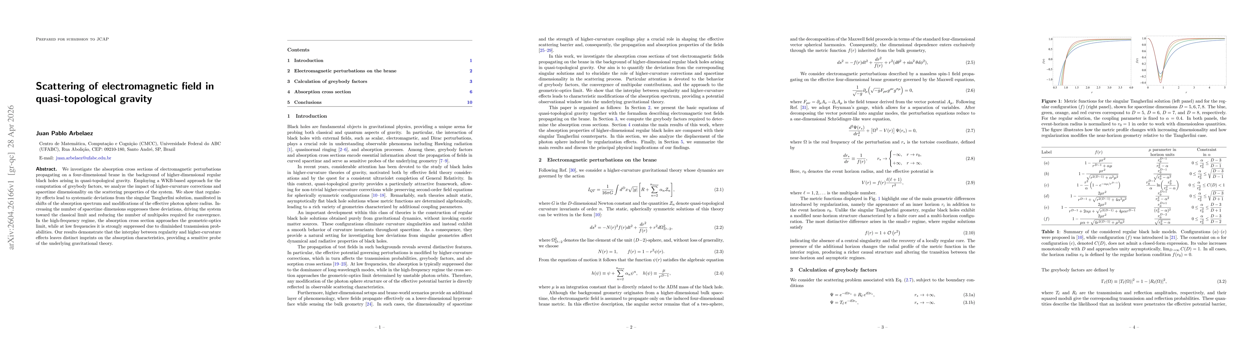 Thumbnail for Scattering of electromagnetic field in quasi-topological gravity
