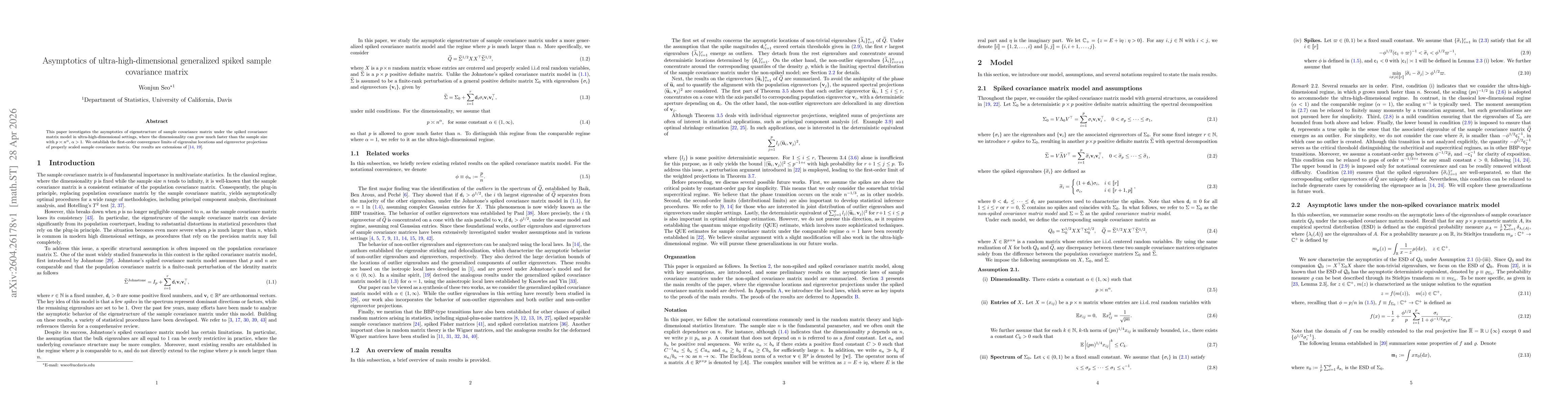 Thumbnail for Asymptotics of ultra-high-dimensional generalized spiked sample covariance matrix