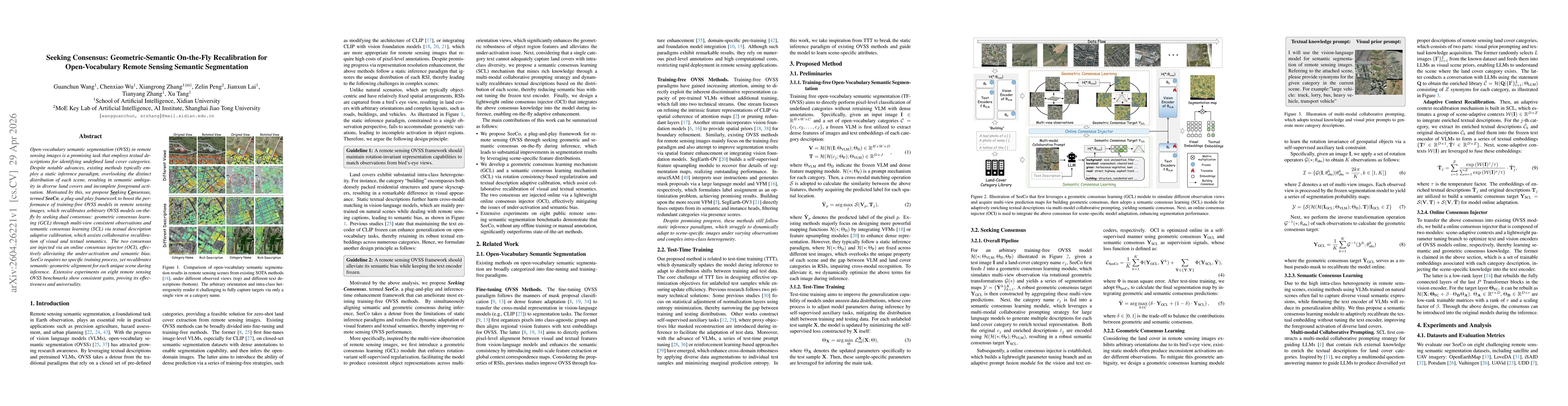 Thumbnail for Seeking Consensus: Geometric-Semantic On-the-Fly Recalibration for Open-Vocabulary Remote Sensing Semantic Segmentation