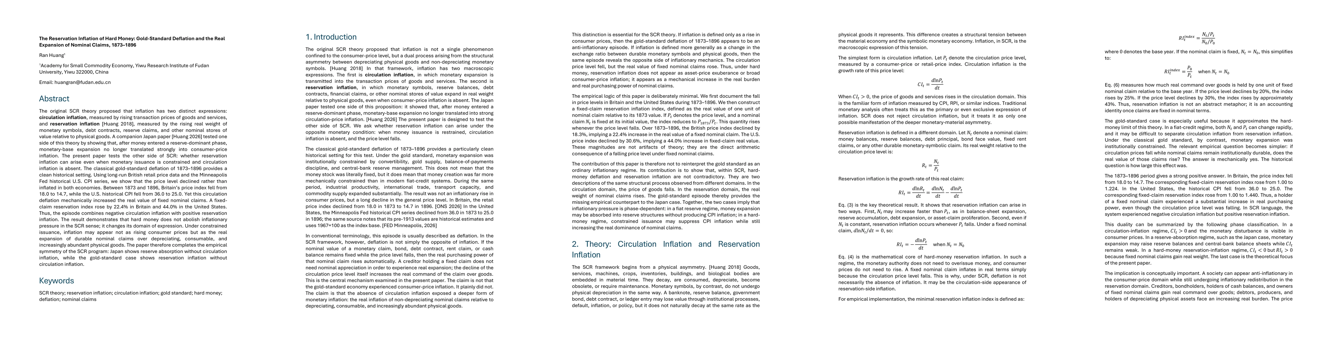 Thumbnail for The Reservation Inflation of Hard Money: Gold-Standard Deflation and the Real Expansion of Nominal Claims, 1873-1896