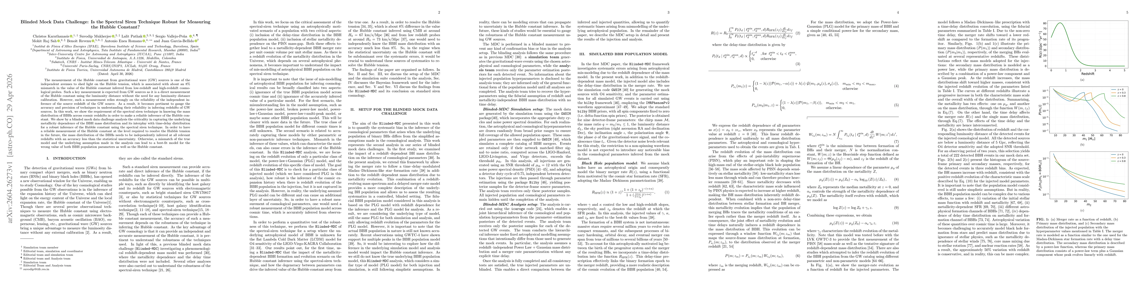 Thumbnail for Blinded Mock Data Challenge: Is the Spectral Siren Technique Robust for Measuring the Hubble Constant?
