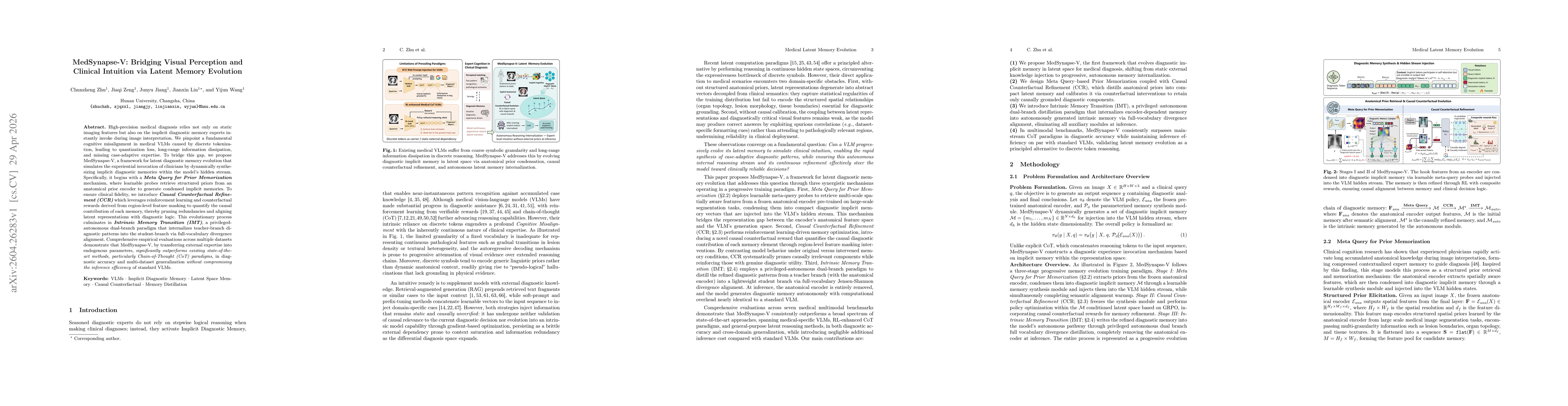 Thumbnail for MedSynapse-V: Bridging Visual Perception and Clinical Intuition via Latent Memory Evolution