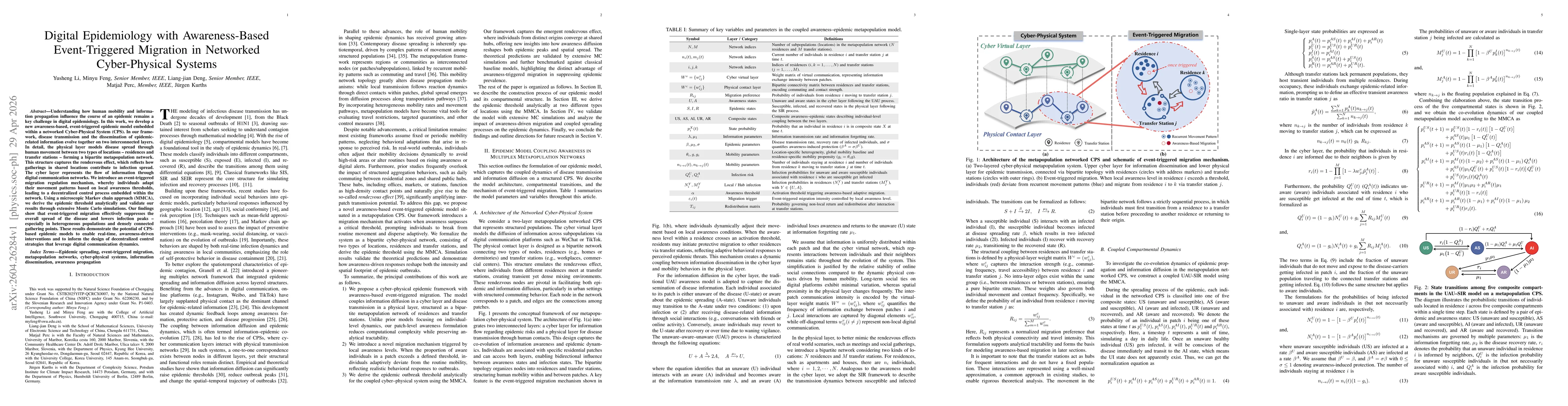 Thumbnail for Digital Epidemiology with Awareness-Based Event-Triggered Migration in Networked Cyber-Physical Systems