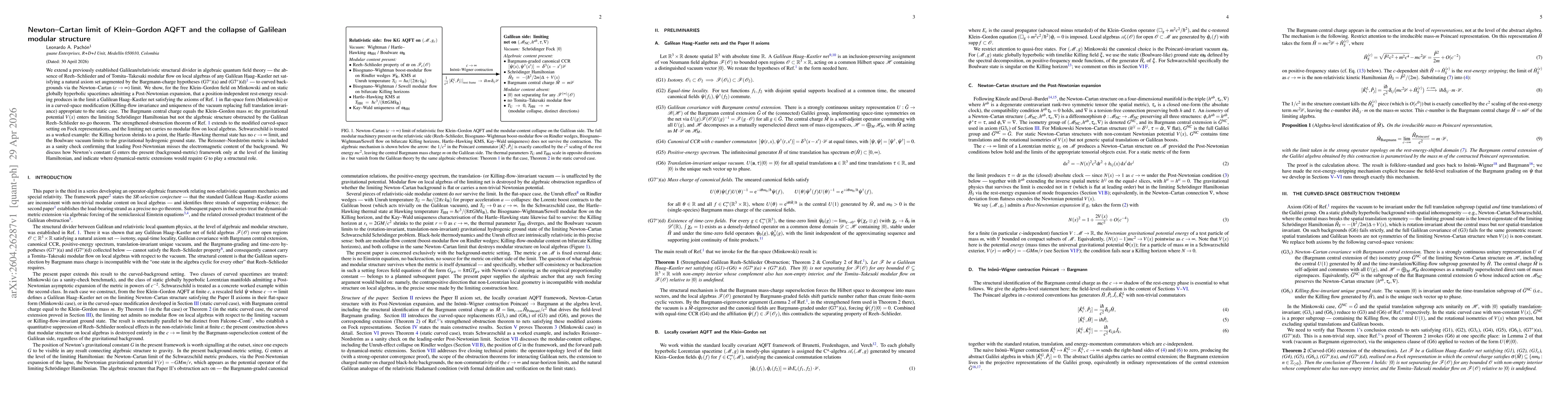 Thumbnail for Newton-Cartan limit of Klein-Gordon AQFT and the collapse of Galilean modular structure