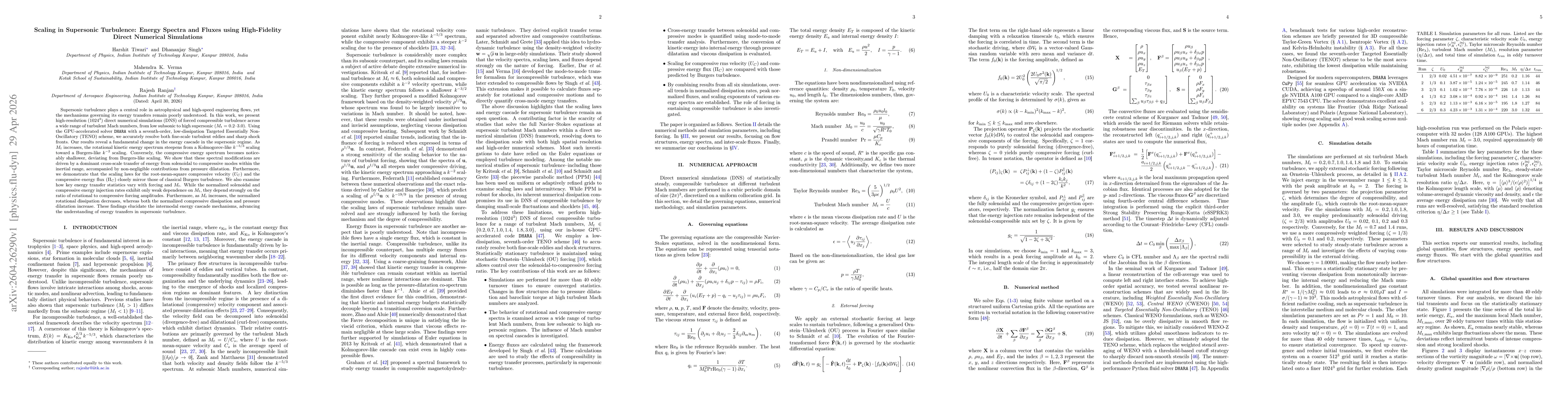 Thumbnail for Scaling in Supersonic Turbulence: Energy Spectra and Fluxes using High-Fidelity Direct Numerical Simulations
