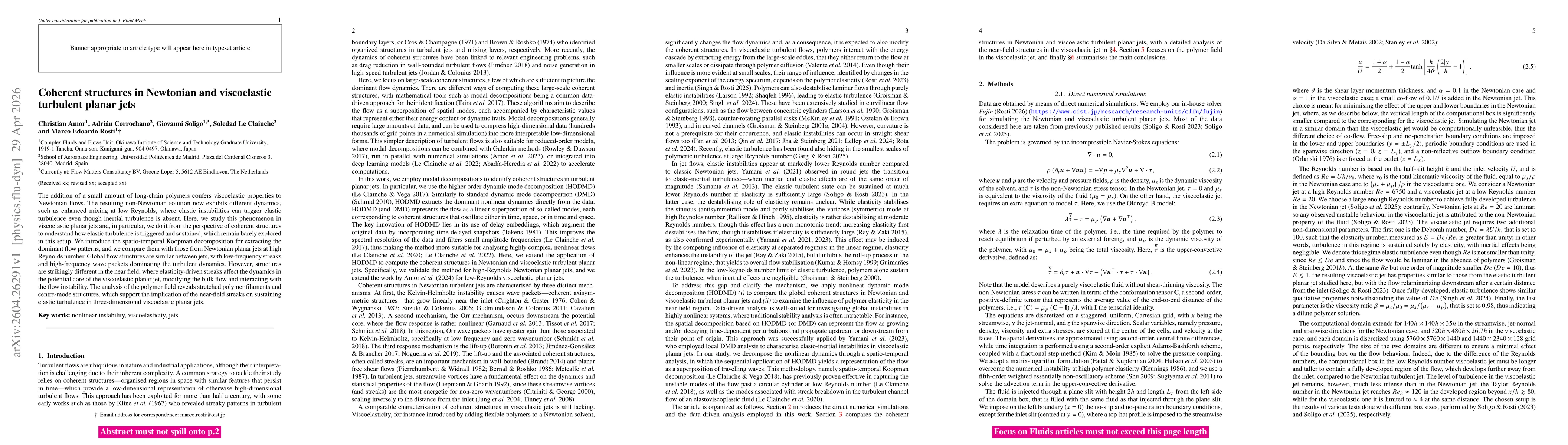 Thumbnail for Coherent structures in Newtonian and viscoelastic turbulent planar jets