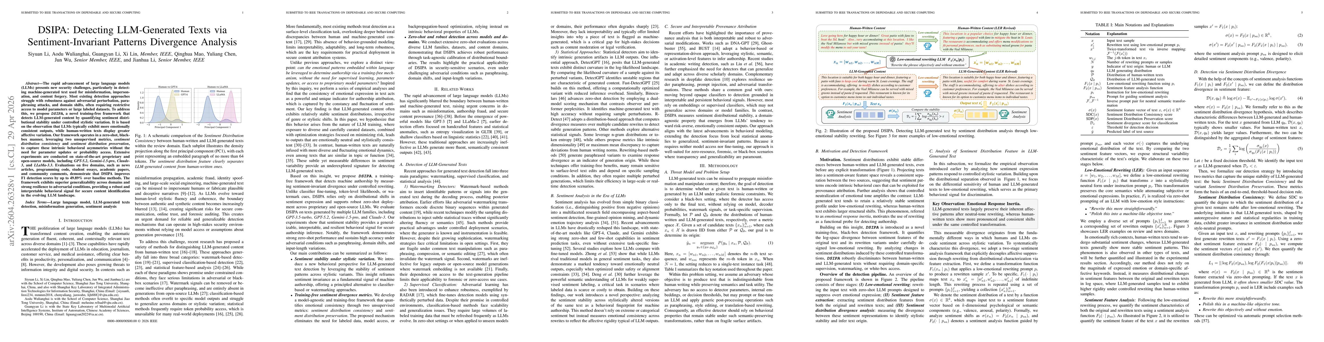 Thumbnail for DSIPA: Detecting LLM-Generated Texts via Sentiment-Invariant Patterns Divergence Analysis