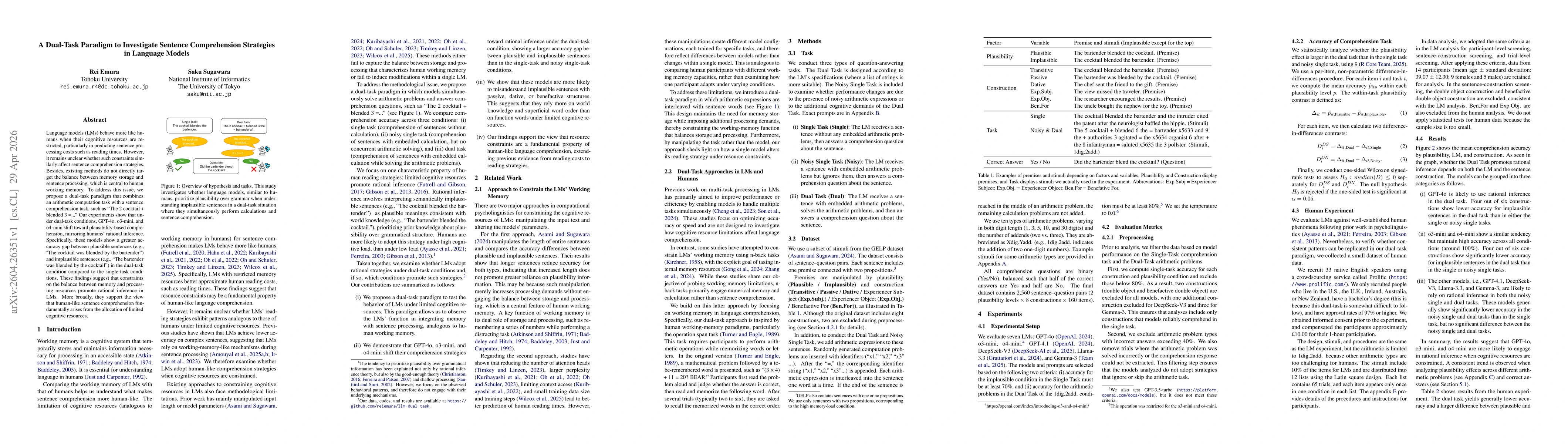 Thumbnail for A Dual-Task Paradigm to Investigate Sentence Comprehension Strategies in Language Models