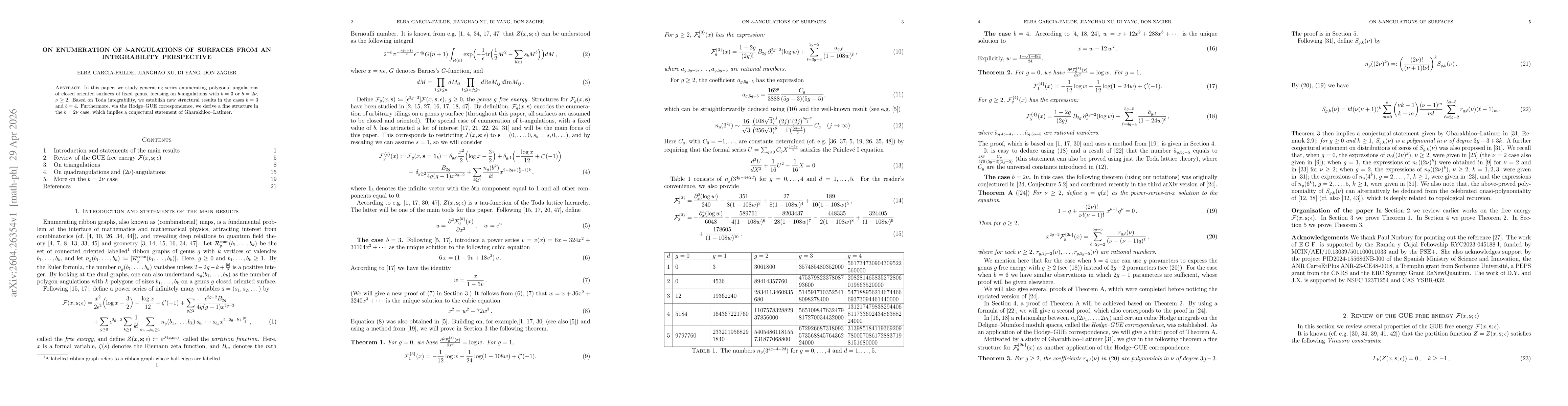 Thumbnail for On enumeration of $b$-angulations of surfaces from an integrability perspective