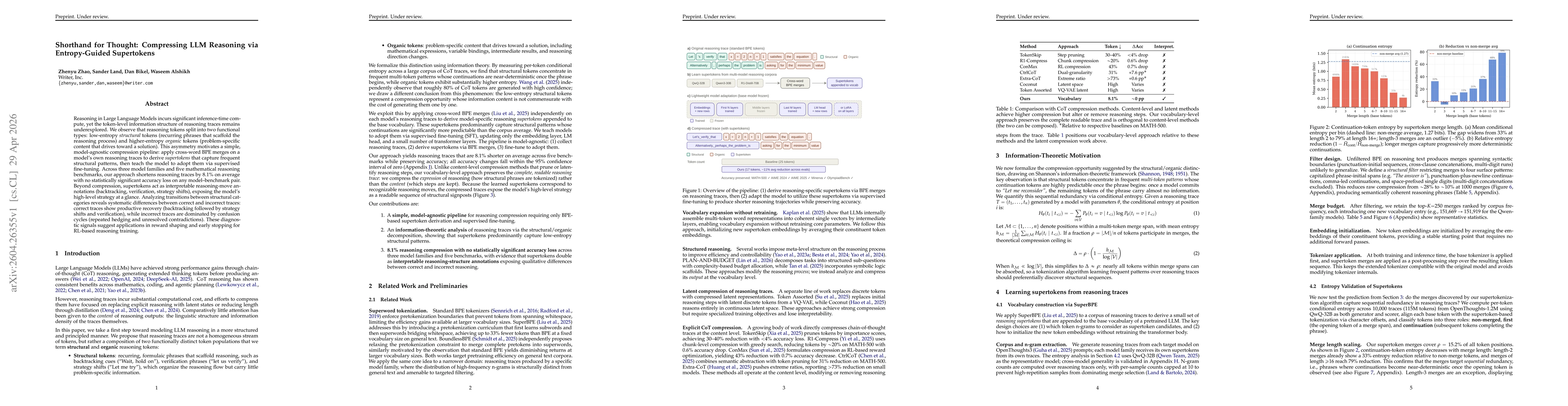 Thumbnail for Shorthand for Thought: Compressing LLM Reasoning via Entropy-Guided Supertokens