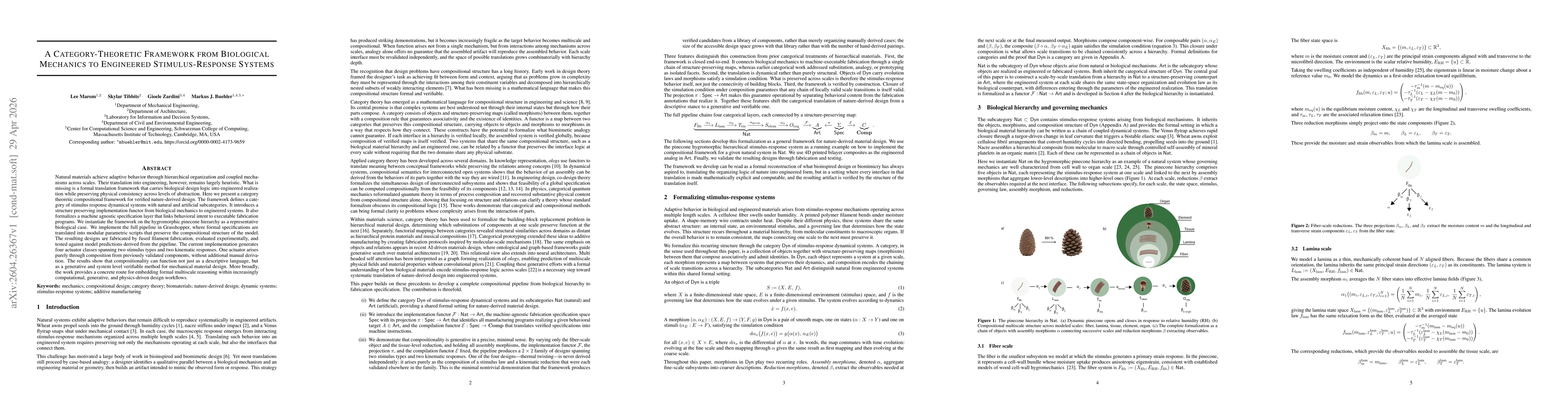 Thumbnail for A Category-Theoretic Framework from Biological Mechanics to Engineered Stimulus-Response Systems