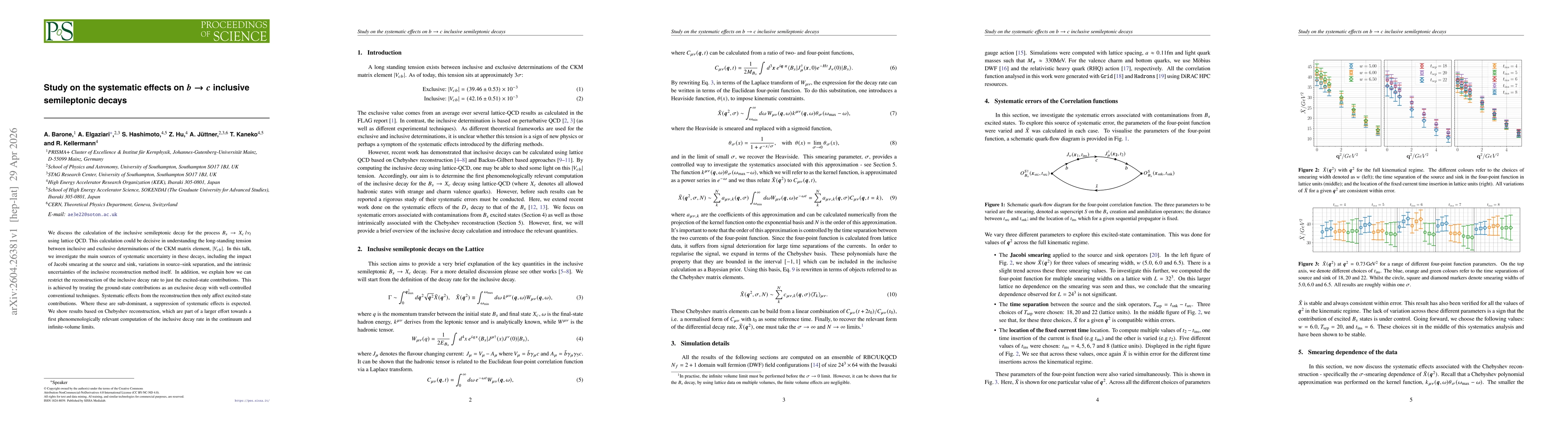 Thumbnail for Study on the systematic effects on $b \to c$ inclusive semileptonic decays