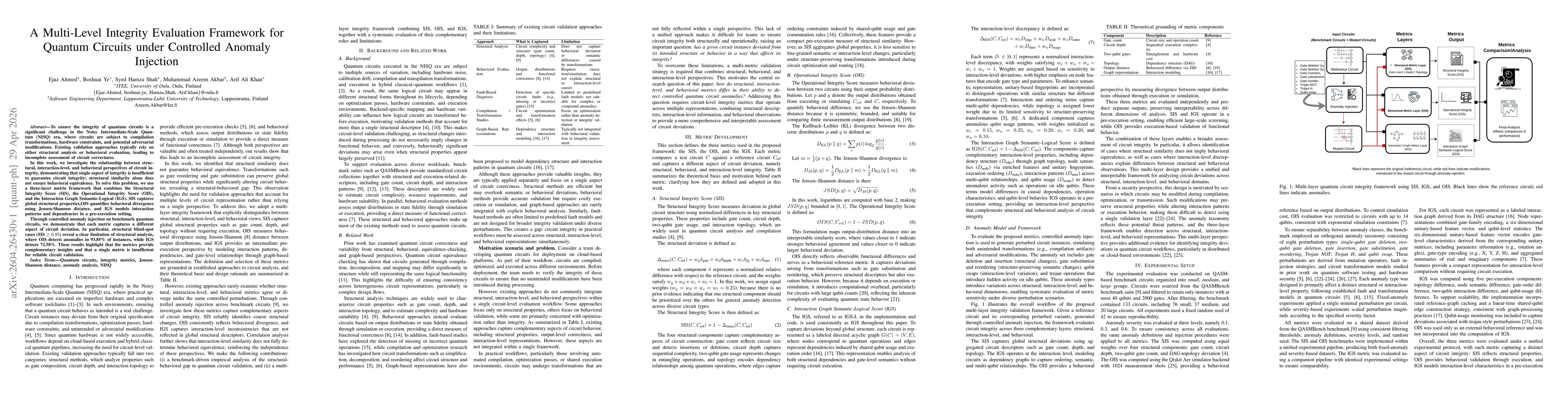 Thumbnail for A Multi-Level Integrity Evaluation Framework for Quantum Circuits under Controlled Anomaly Injection