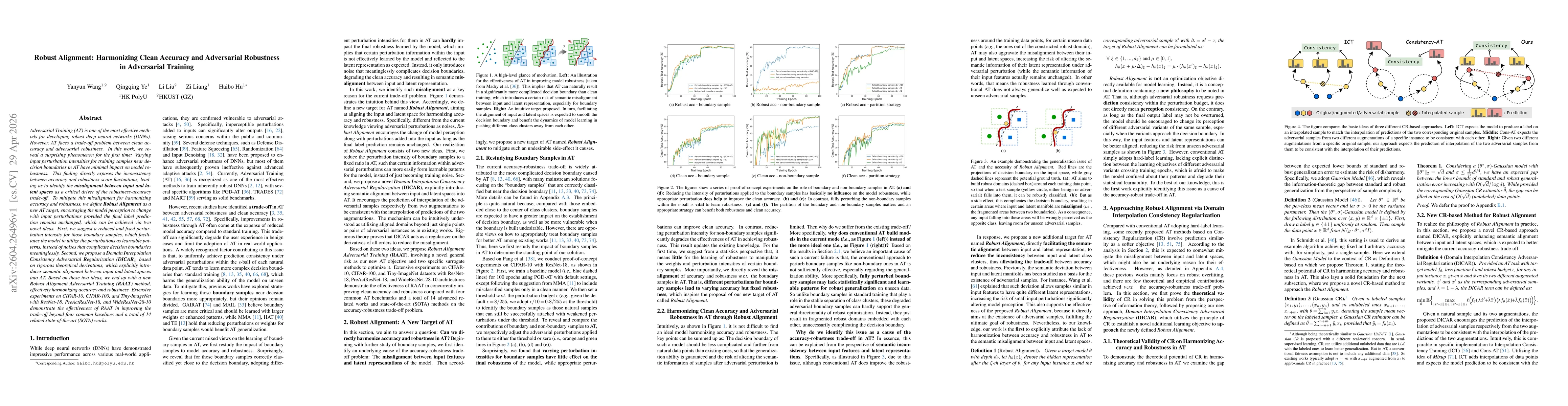 Thumbnail for Robust Alignment: Harmonizing Clean Accuracy and Adversarial Robustness in Adversarial Training