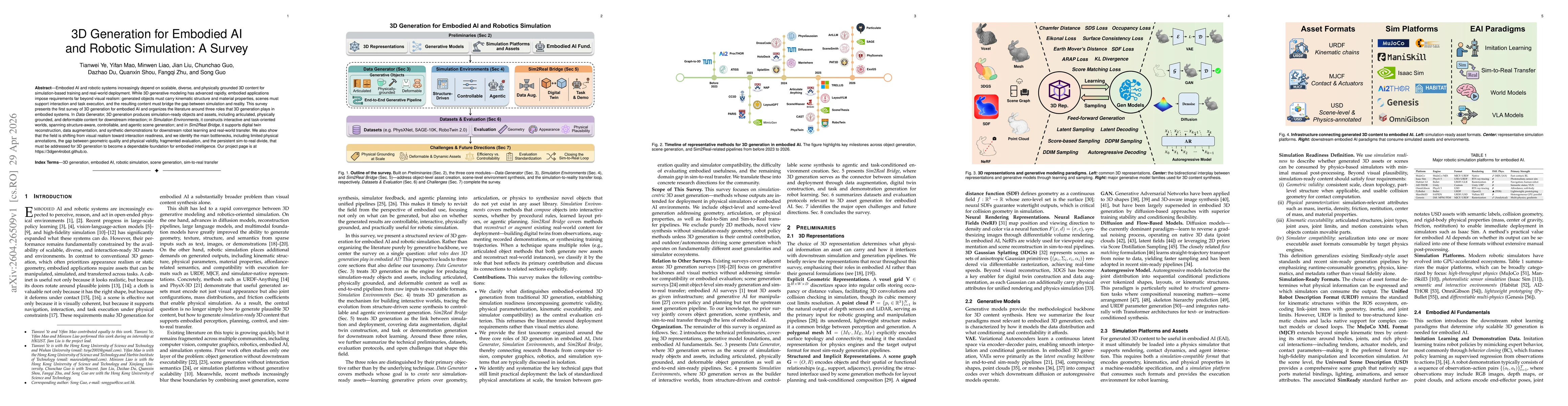 Thumbnail for 3D Generation for Embodied AI and Robotic Simulation: A Survey