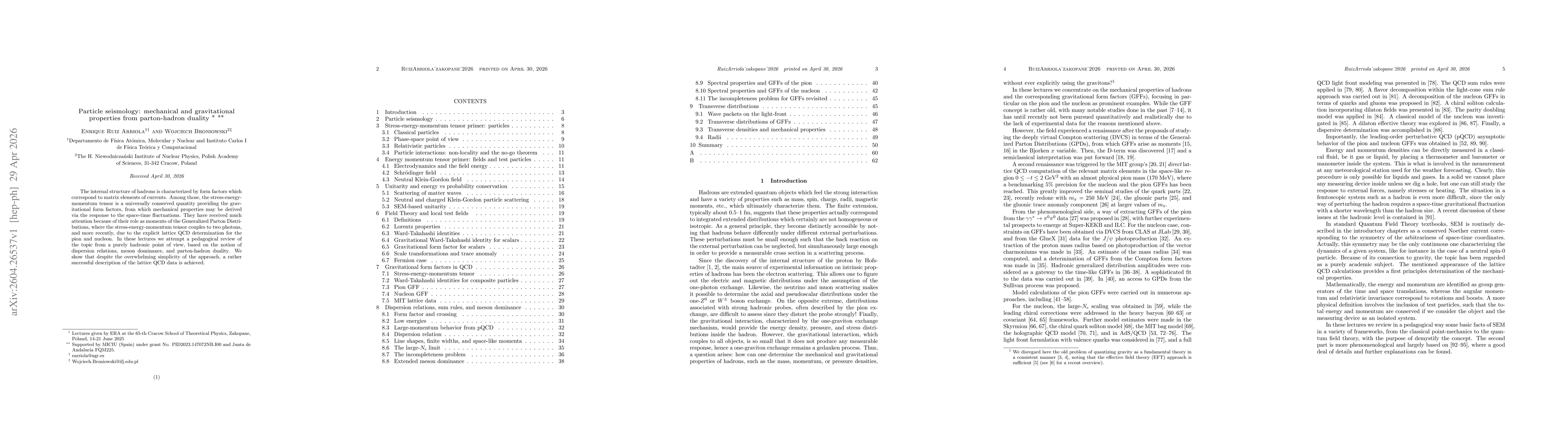 Thumbnail for Particle seismology: mechanical and gravitational properties from parton-hadron duality