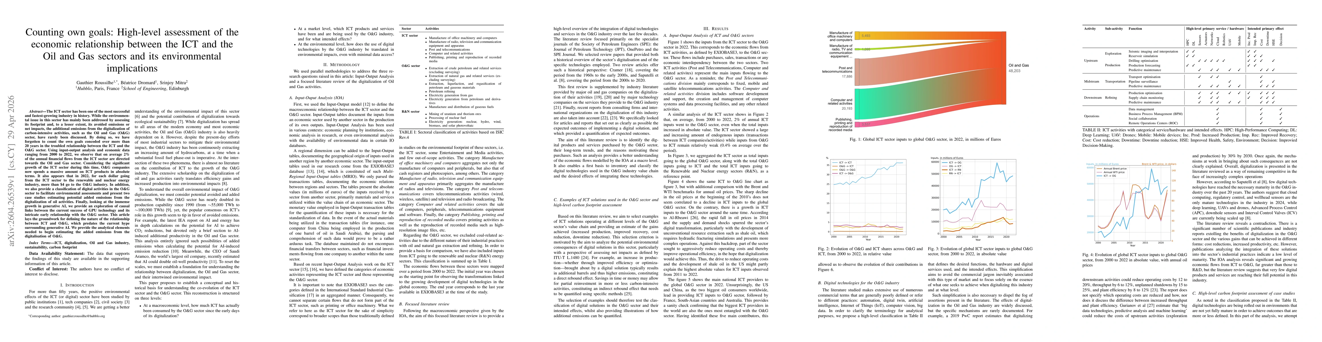 Thumbnail for Counting own goals: High-level assessment of the economic relationship between the ICT and the Oil and Gas sectors and its environmental implications