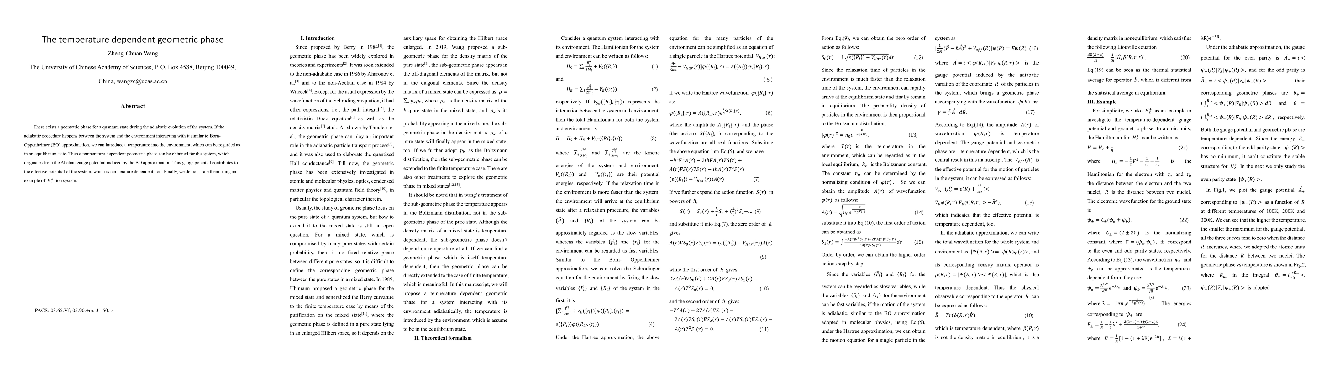 Thumbnail for The temperature dependent geometric phase
