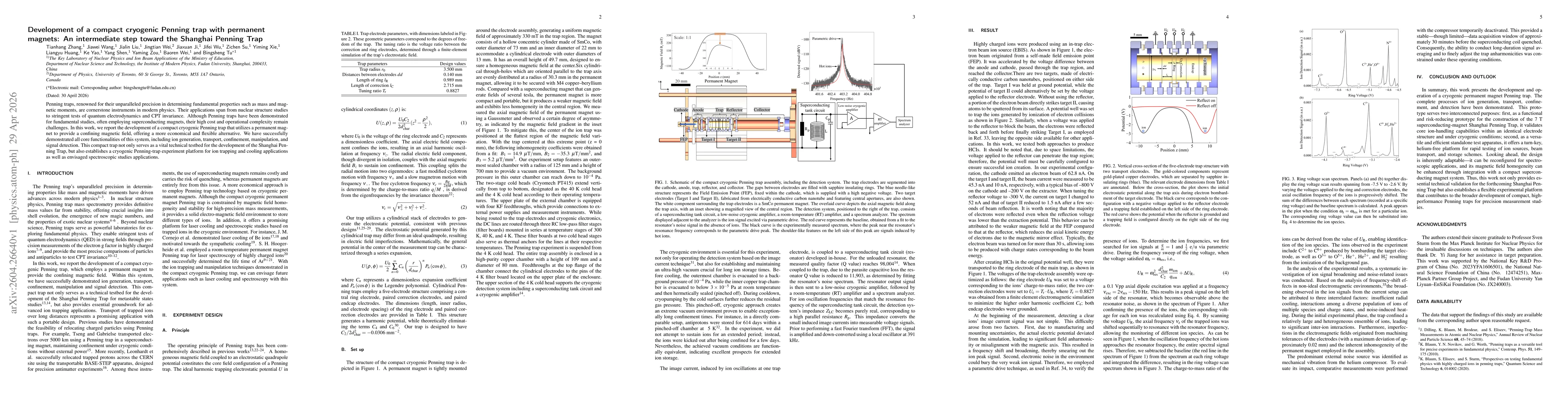 Thumbnail for Development of a compact cryogenic Penning trap with permanent magnets: An intermediate step toward the Shanghai Penning Trap