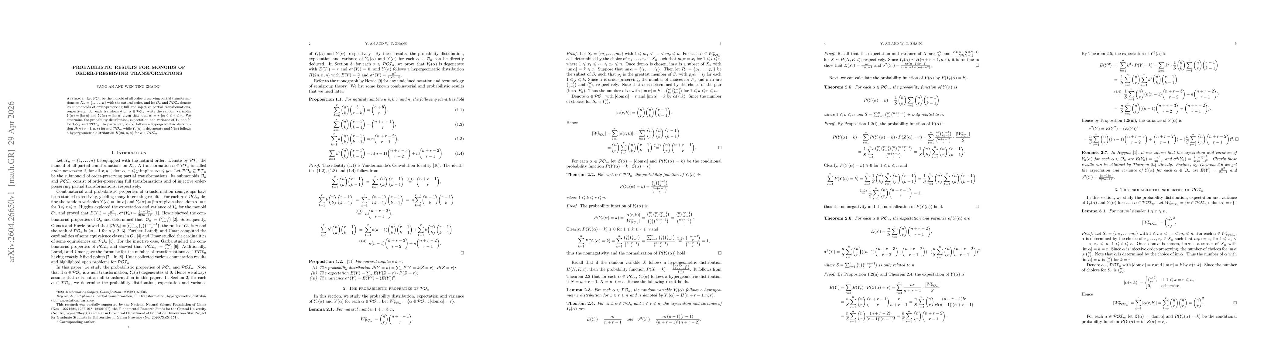 Thumbnail for Probabilistic results for monoids of order-preserving transformations