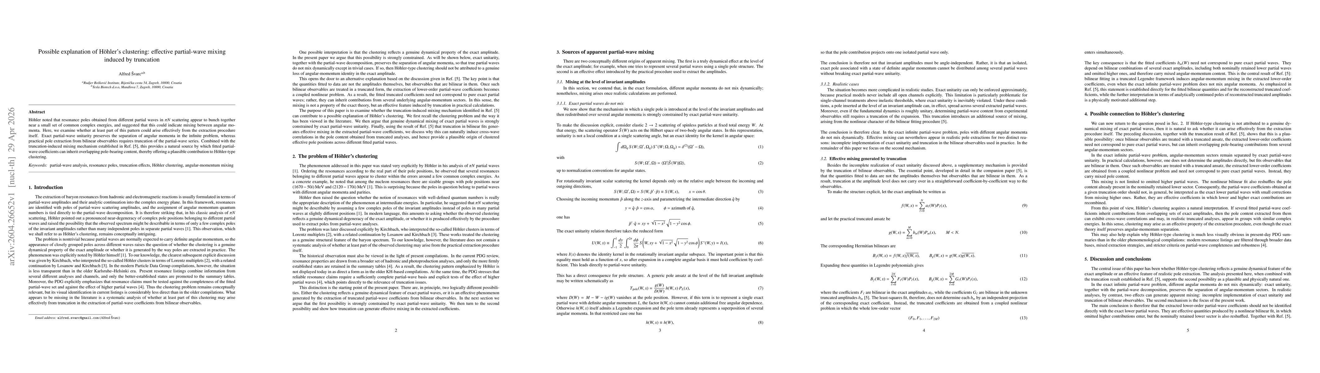 Thumbnail for Possible explanation of Hoehler's clustering: effective partial-wave mixing induced by truncation