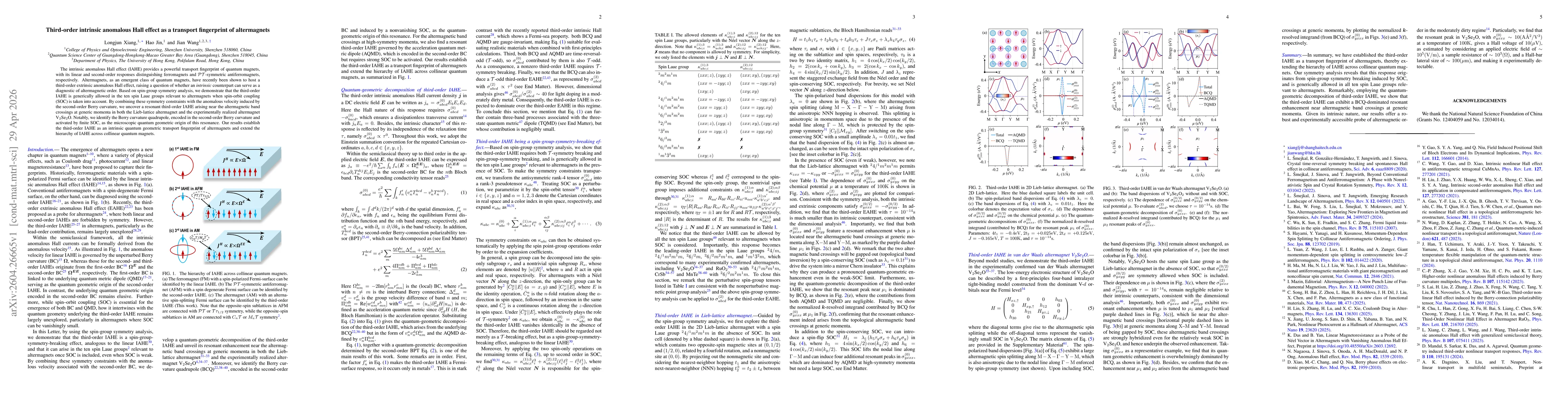 Thumbnail for Third-order intrinsic anomalous Hall effect as a transport fingerprint of altermagnets