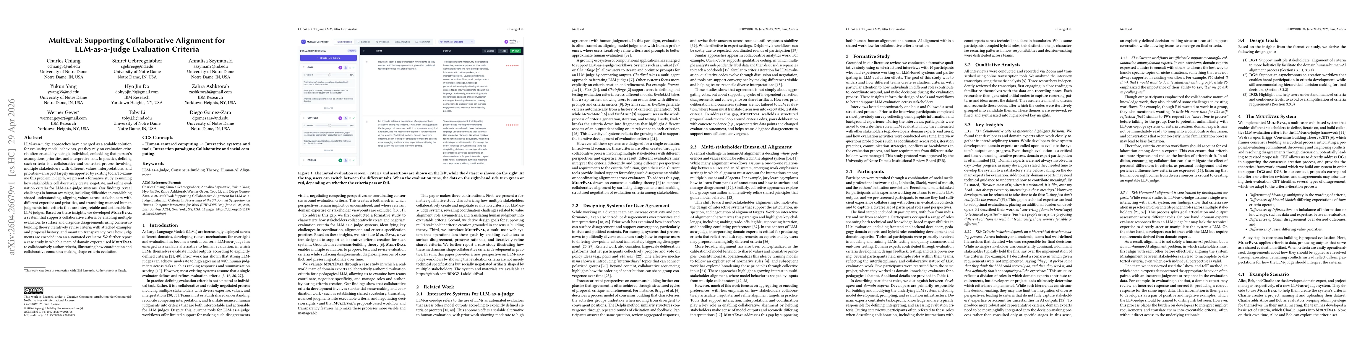 Thumbnail for MultEval: Supporting Collaborative Alignment for LLM-as-a-Judge Evaluation Criteria