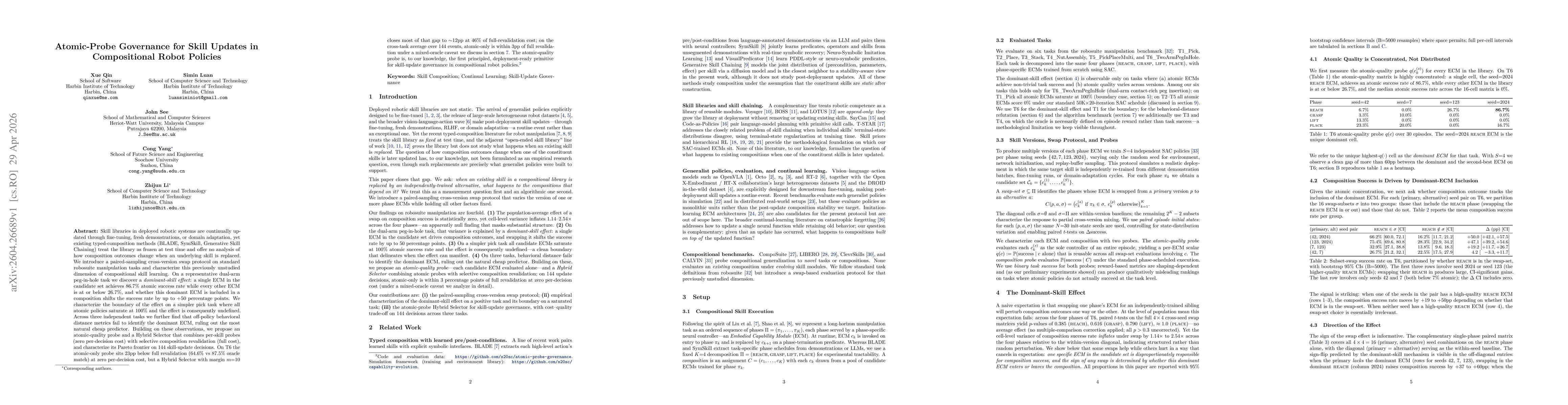 Thumbnail for Atomic-Probe Governance for Skill Updates in Compositional Robot Policies