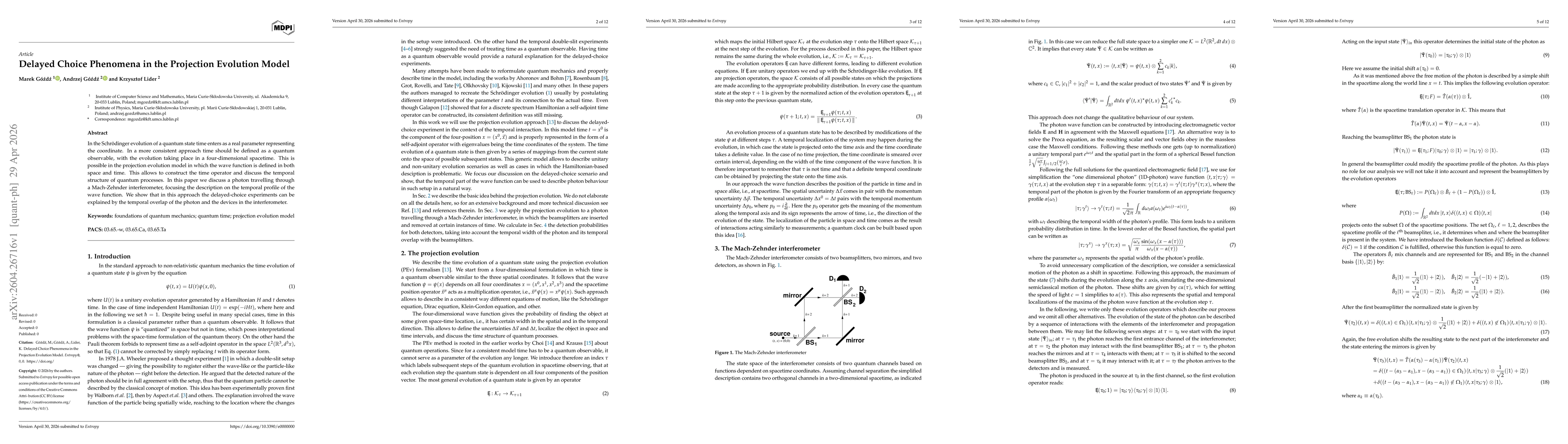 Thumbnail for Delayed Choice Phenomena in the Projection Evolution Model