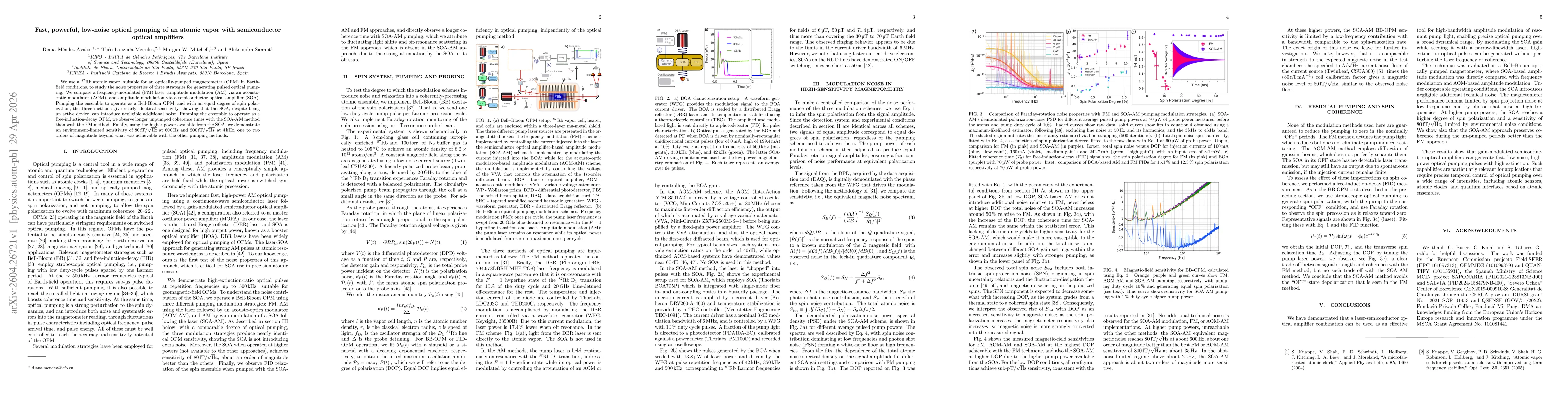 Thumbnail for Fast, powerful, low-noise optical pumping of an atomic vapor with semiconductor optical amplifiers