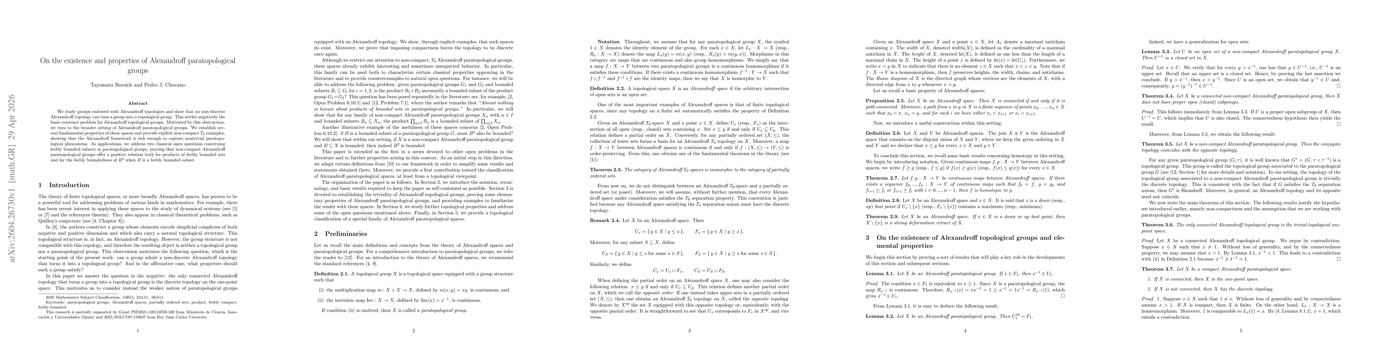 Thumbnail for On the existence and properties of Alexandroff paratopological groups