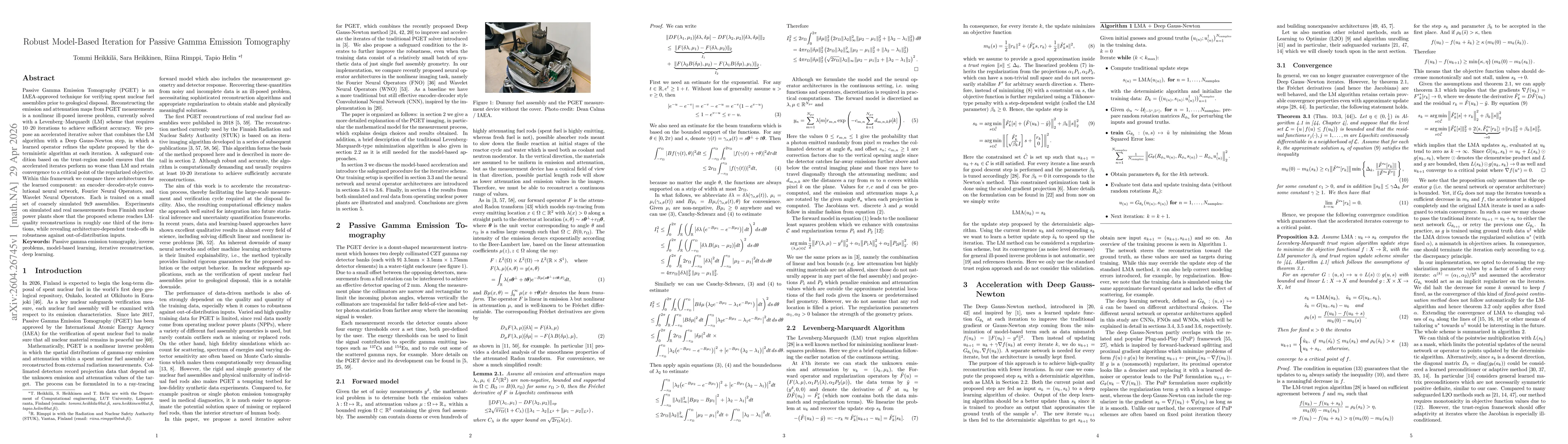 Thumbnail for Robust Model-Based Iteration for Passive Gamma Emission Tomography