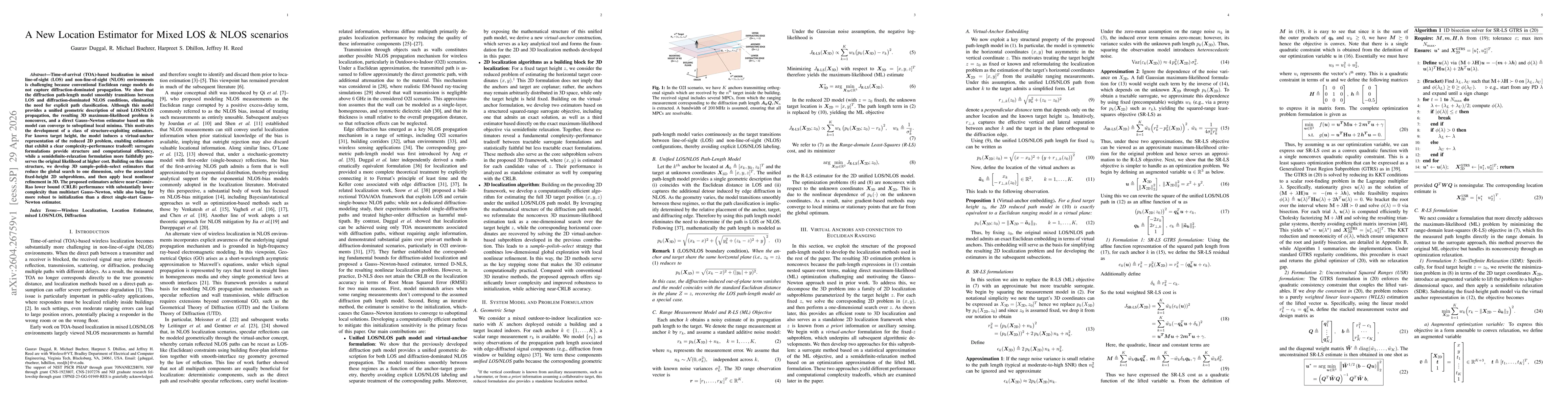 Thumbnail for A New Location Estimator for Mixed LOS & NLOS scenarios