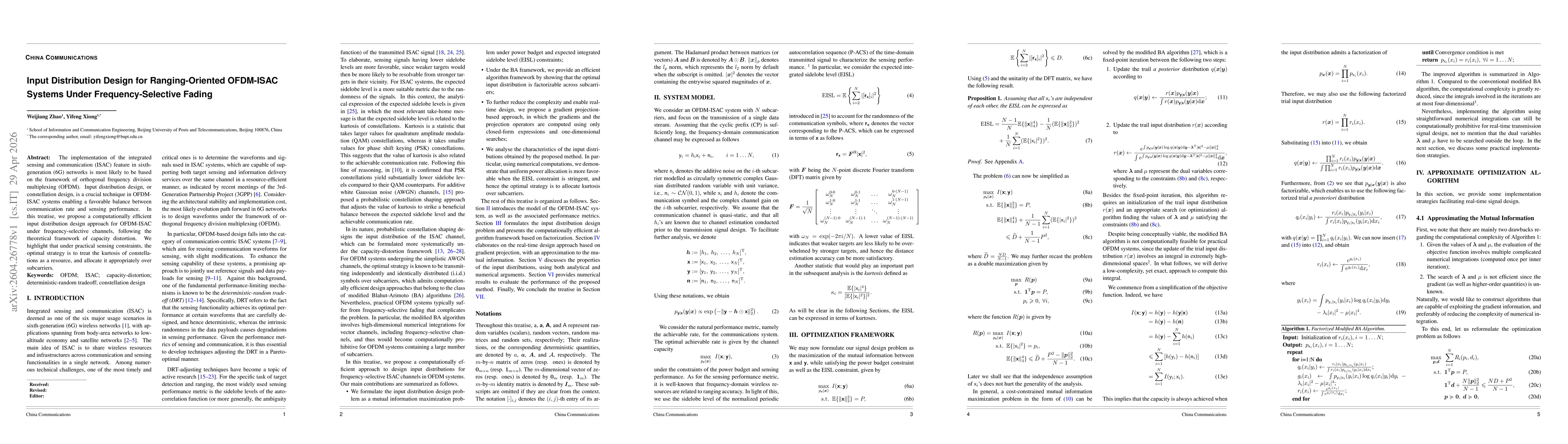Thumbnail for Input Distribution Design for Ranging-Oriented OFDM-ISAC Systems Under Frequency-Selective Fading
