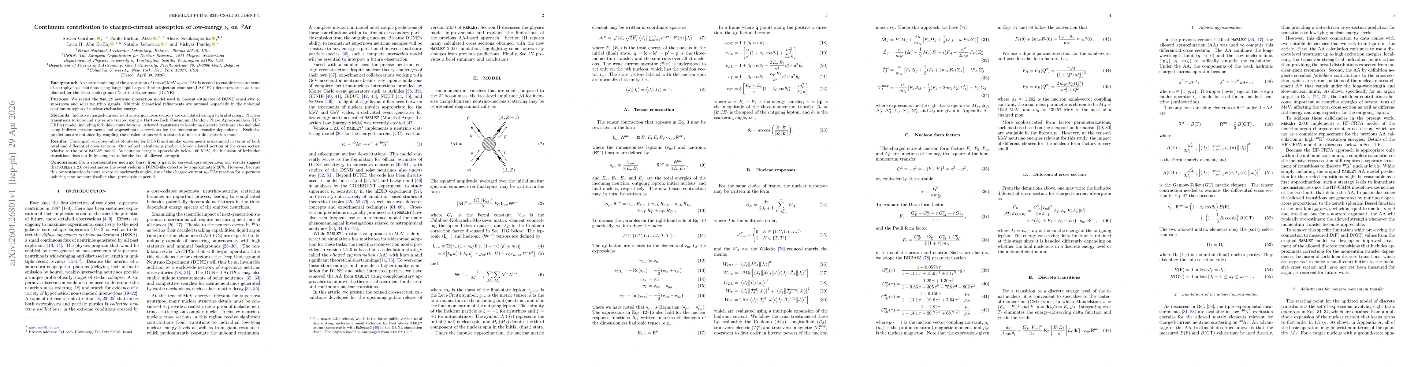 Thumbnail for Continuum contribution to charged-current absorption of low-energy $ν_e$ on $^{40}$Ar