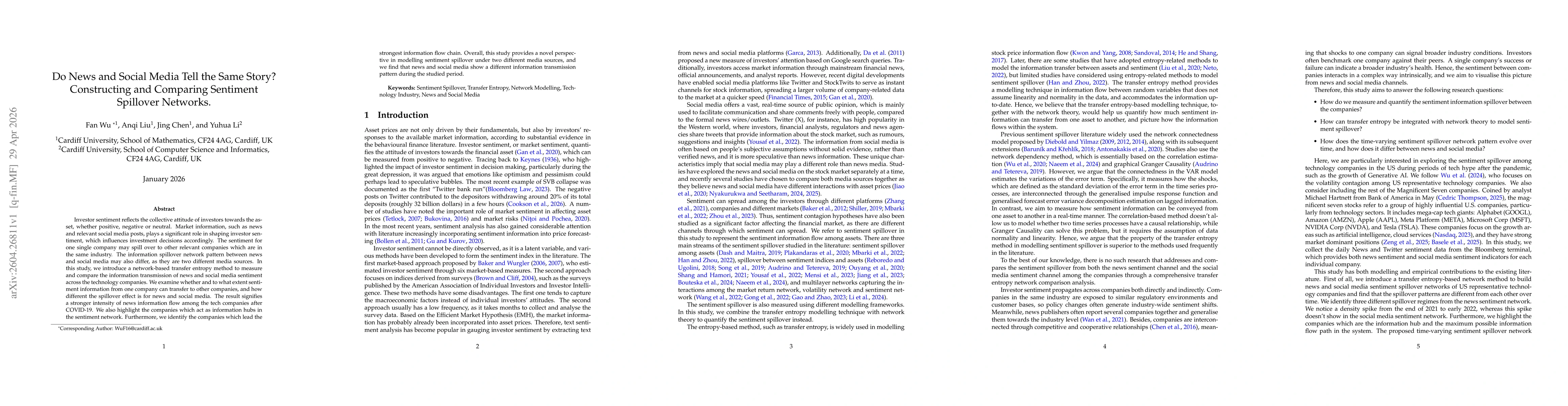 Thumbnail for Do News and Social Media Tell the Same Story? Constructing and Comparing Sentiment Spillover Networks