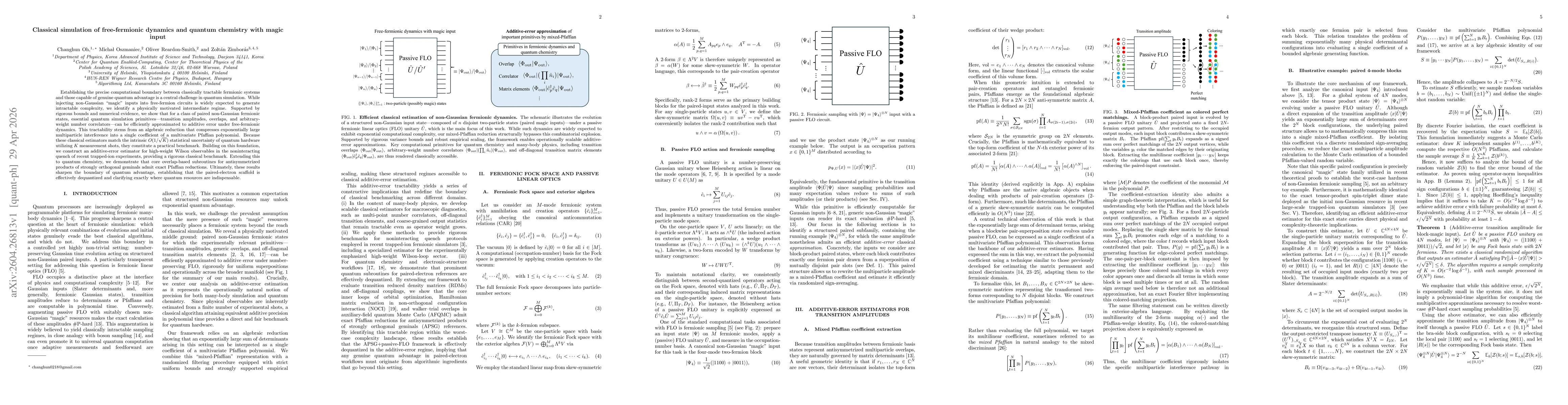 Thumbnail for Classical simulation of free-fermionic dynamics and quantum chemistry with magic input