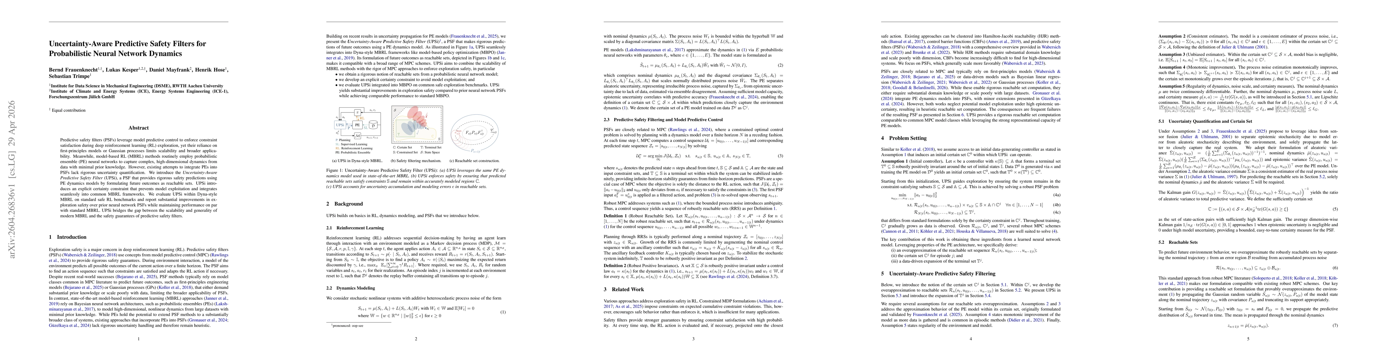 Thumbnail for Uncertainty-Aware Predictive Safety Filters for Probabilistic Neural Network Dynamics