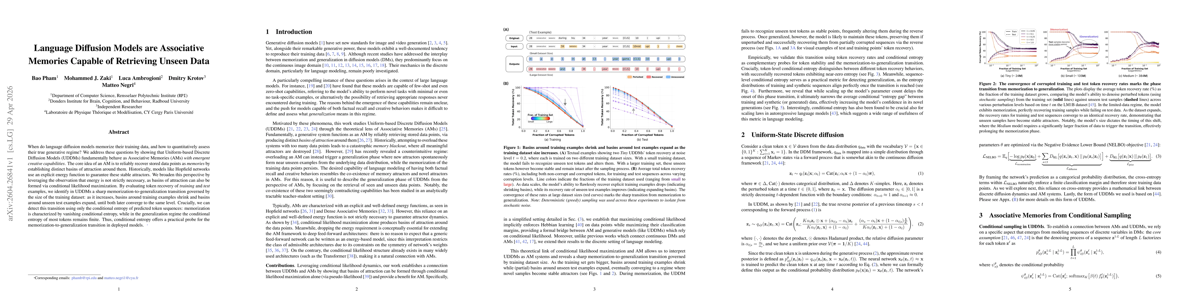 Thumbnail for Language Diffusion Models are Associative Memories Capable of Retrieving Unseen Data