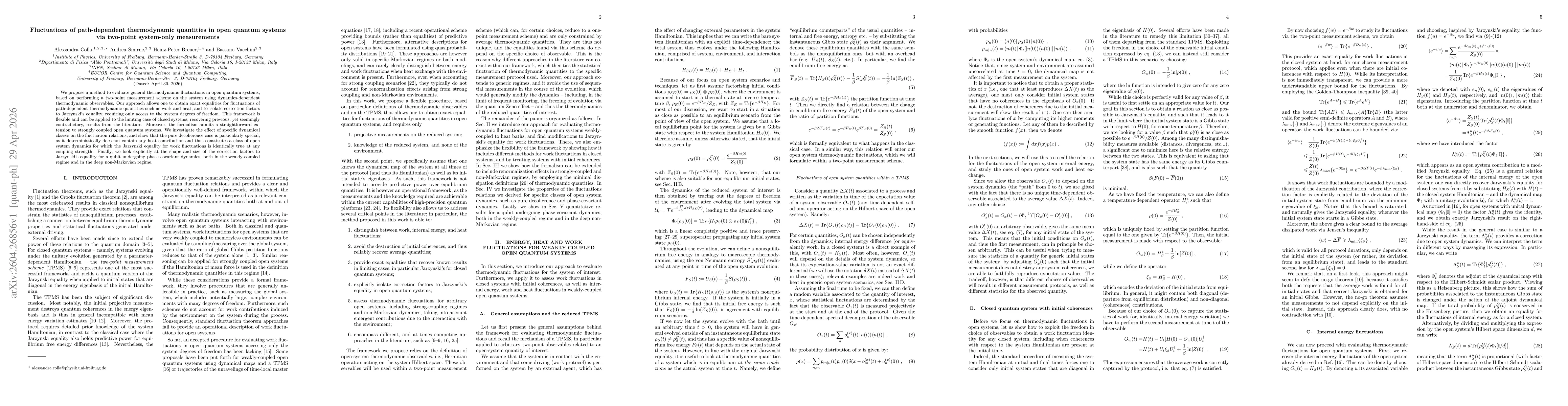 Thumbnail for Fluctuations of path-dependent thermodynamic quantities in open quantum systems via two-point system-only measurements