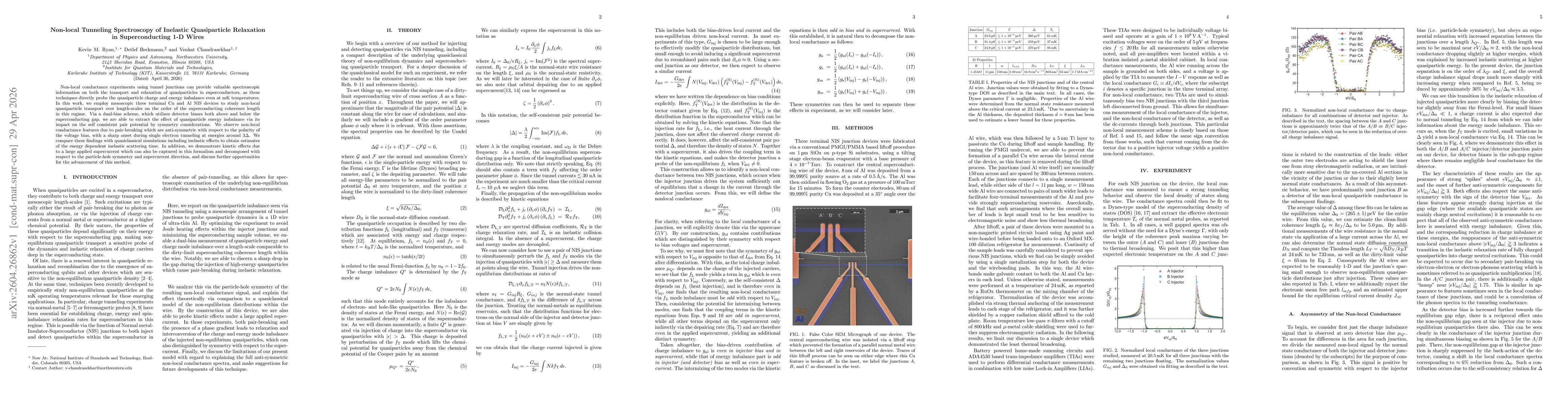Thumbnail for Non-local Tunneling Spectroscopy of Inelastic Quasiparticle Relaxation in Superconducting 1-D Wires
