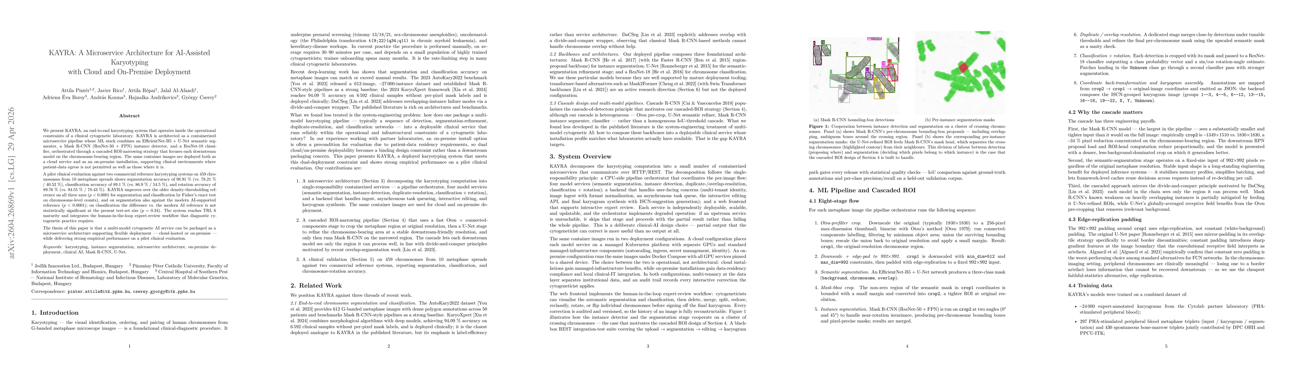 Thumbnail for KAYRA: A Microservice Architecture for AI-Assisted Karyotyping with Cloud and On-Premise Deployment