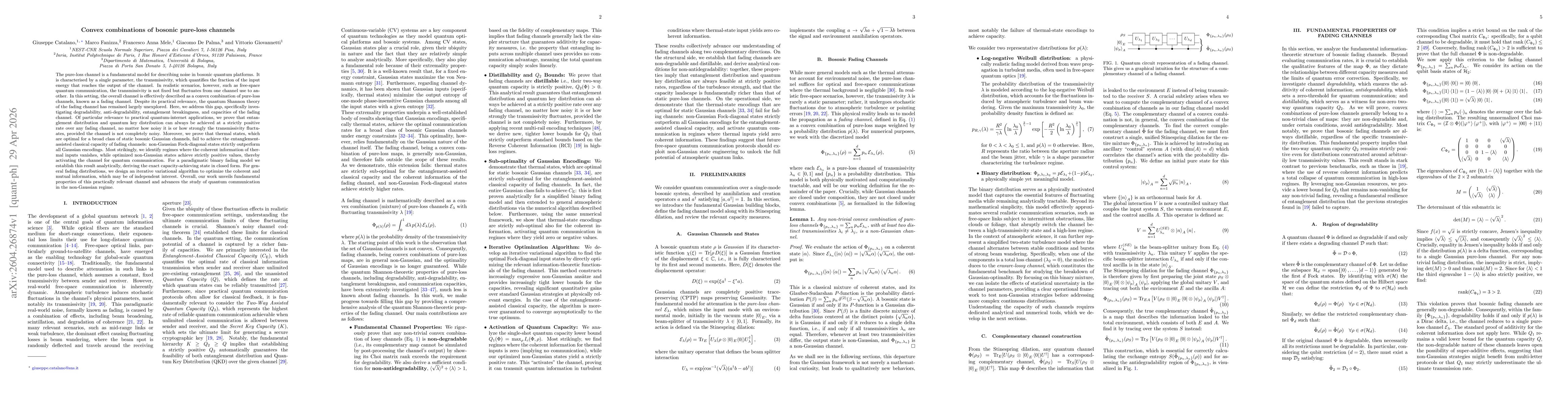 Thumbnail for Convex combinations of bosonic pure-loss channels