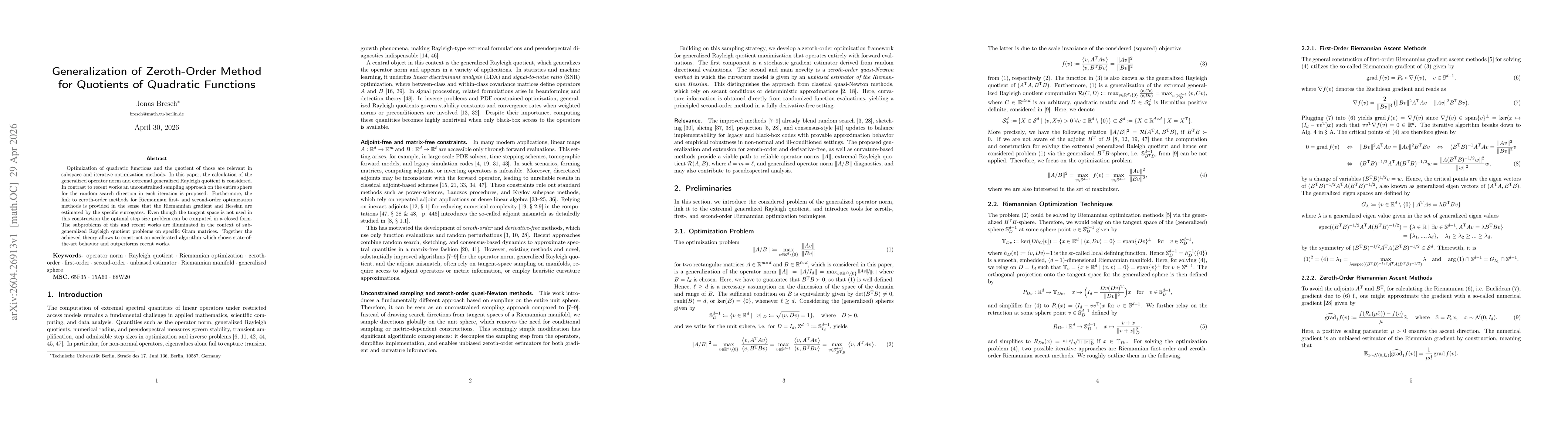 Thumbnail for Generalization of Zeroth-Order Method for Quotients of Quadratic Functions