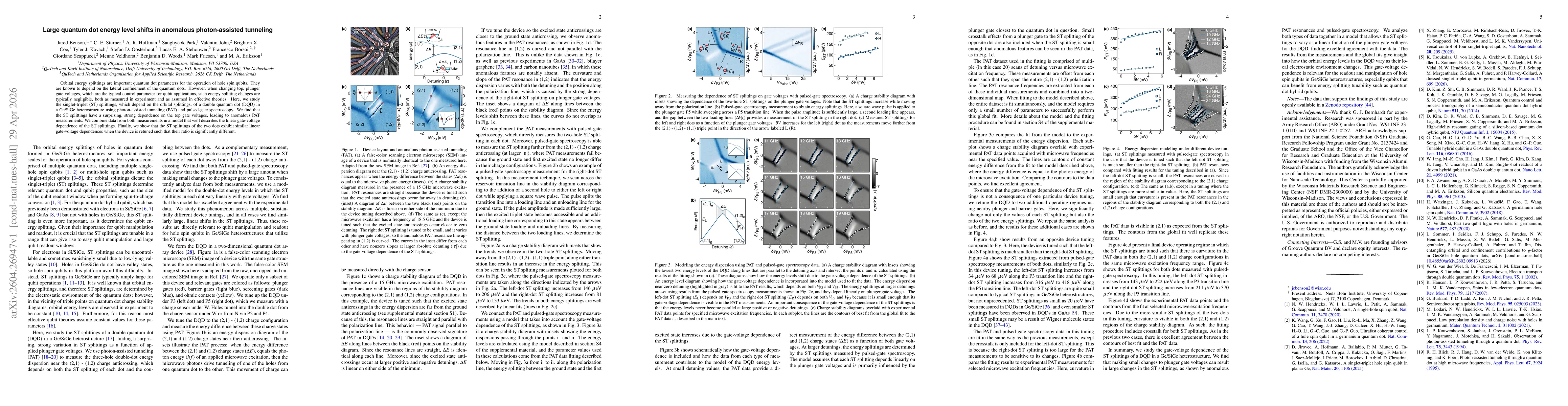 Thumbnail for Large quantum dot energy level shifts in anomalous photon-assisted tunneling