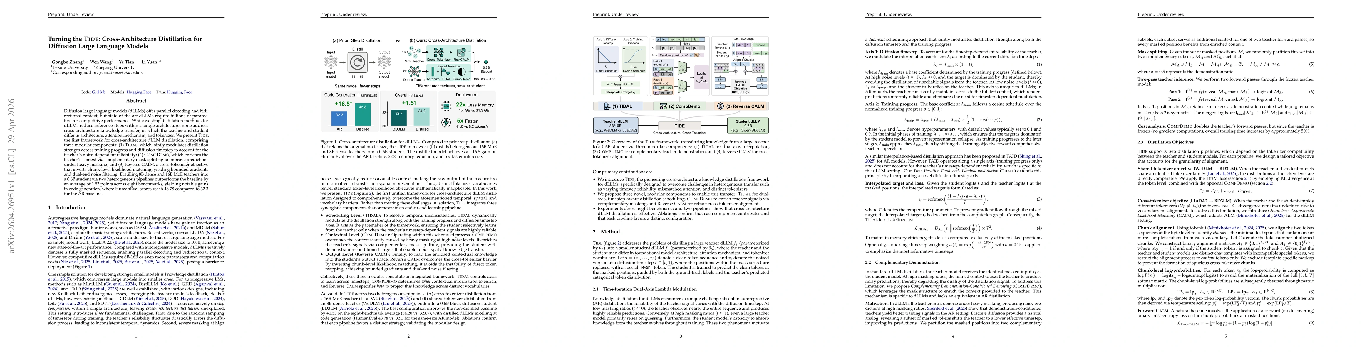 Thumbnail for Turning the TIDE: Cross-Architecture Distillation for Diffusion Large Language Models