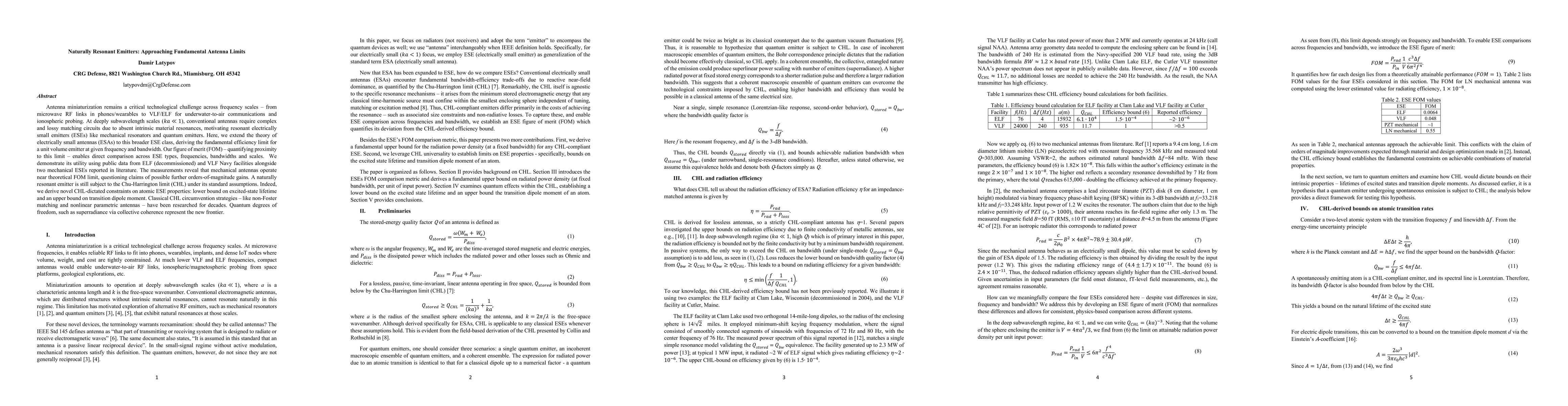Thumbnail for Naturally Resonant Emitters: Approaching Fundamental Antenna Limits
