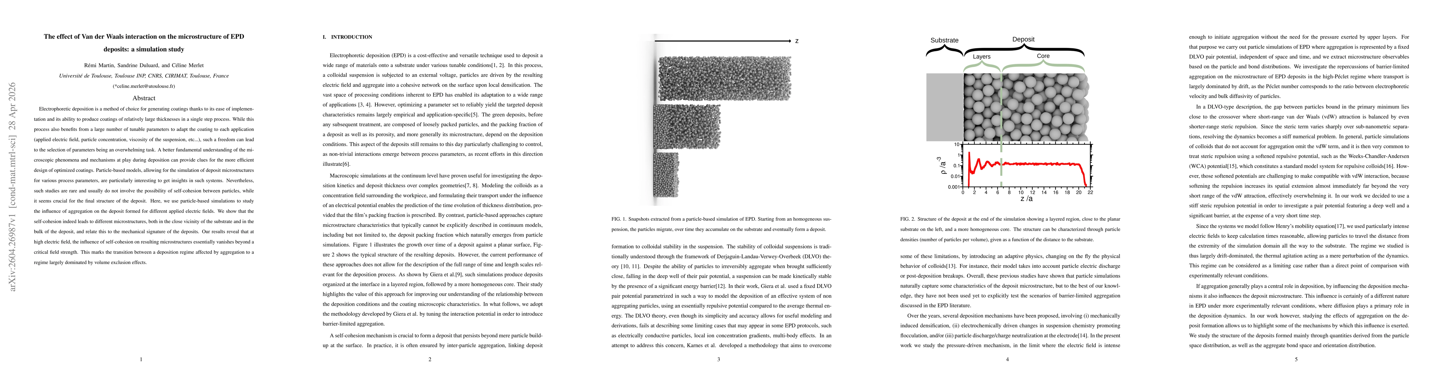 Thumbnail for The effect of Van der Waals interaction on the microstructure of EPD deposits: a simulation study