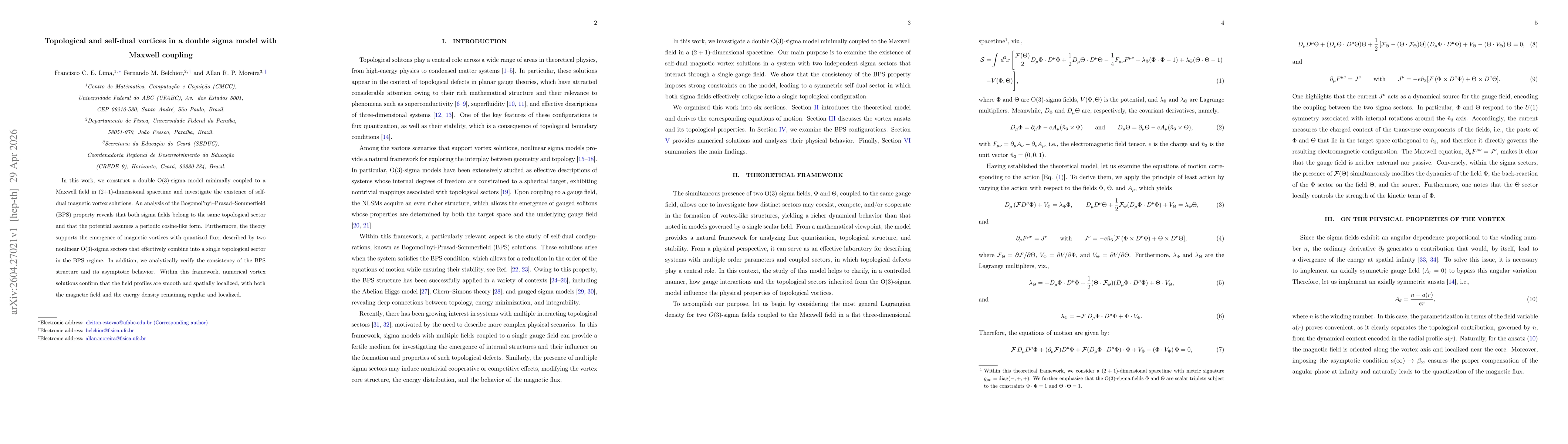 Thumbnail for Topological and self-dual vortices in a double sigma model with Maxwell coupling